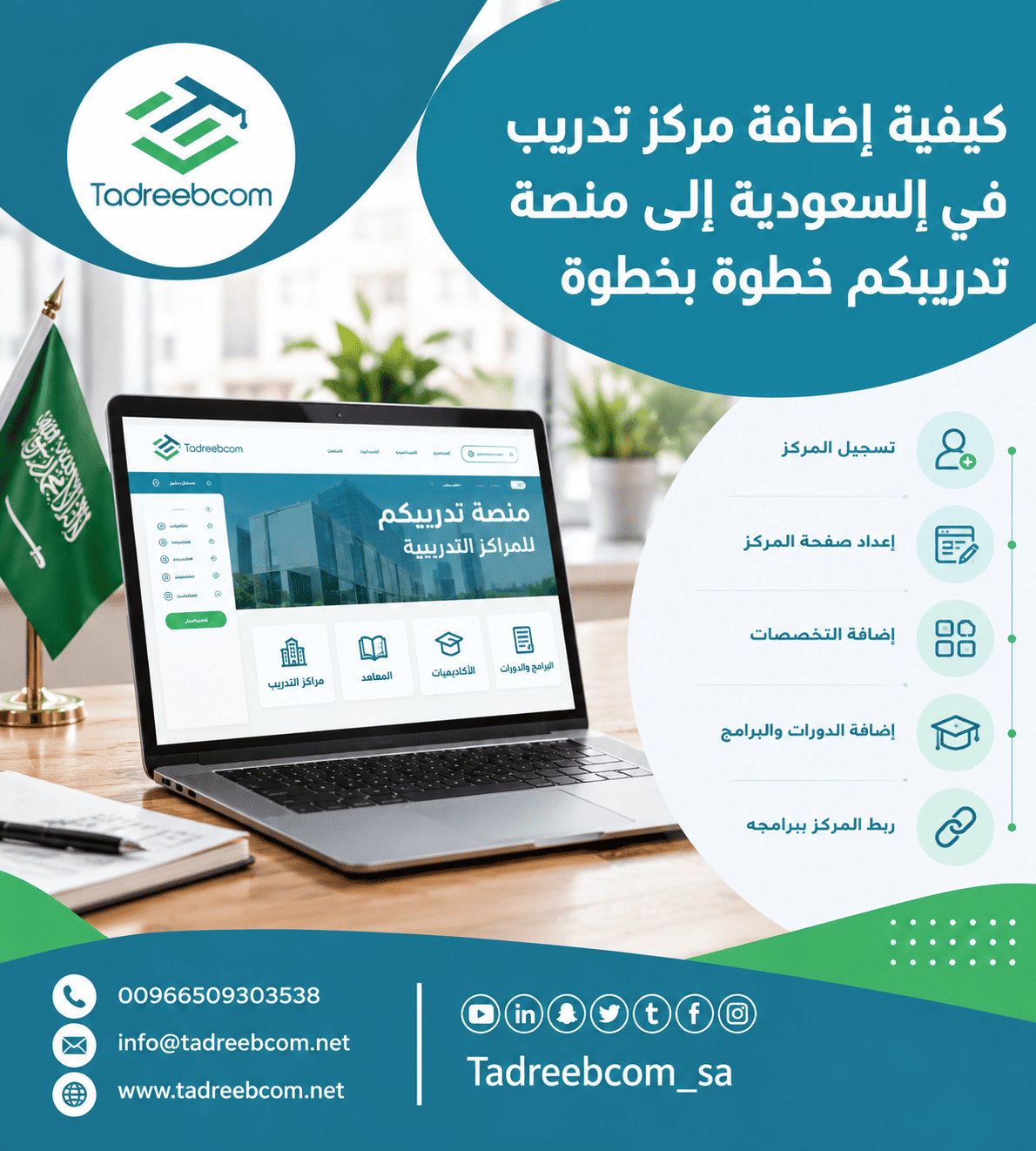 كيفية إضافة مركز تدريب في السعودية إلى منصة تدريبكم خطوة بخطوة